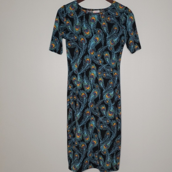 LuLaRoe Dresses & Skirts - LuLaRoe peacock Julia dress size XS